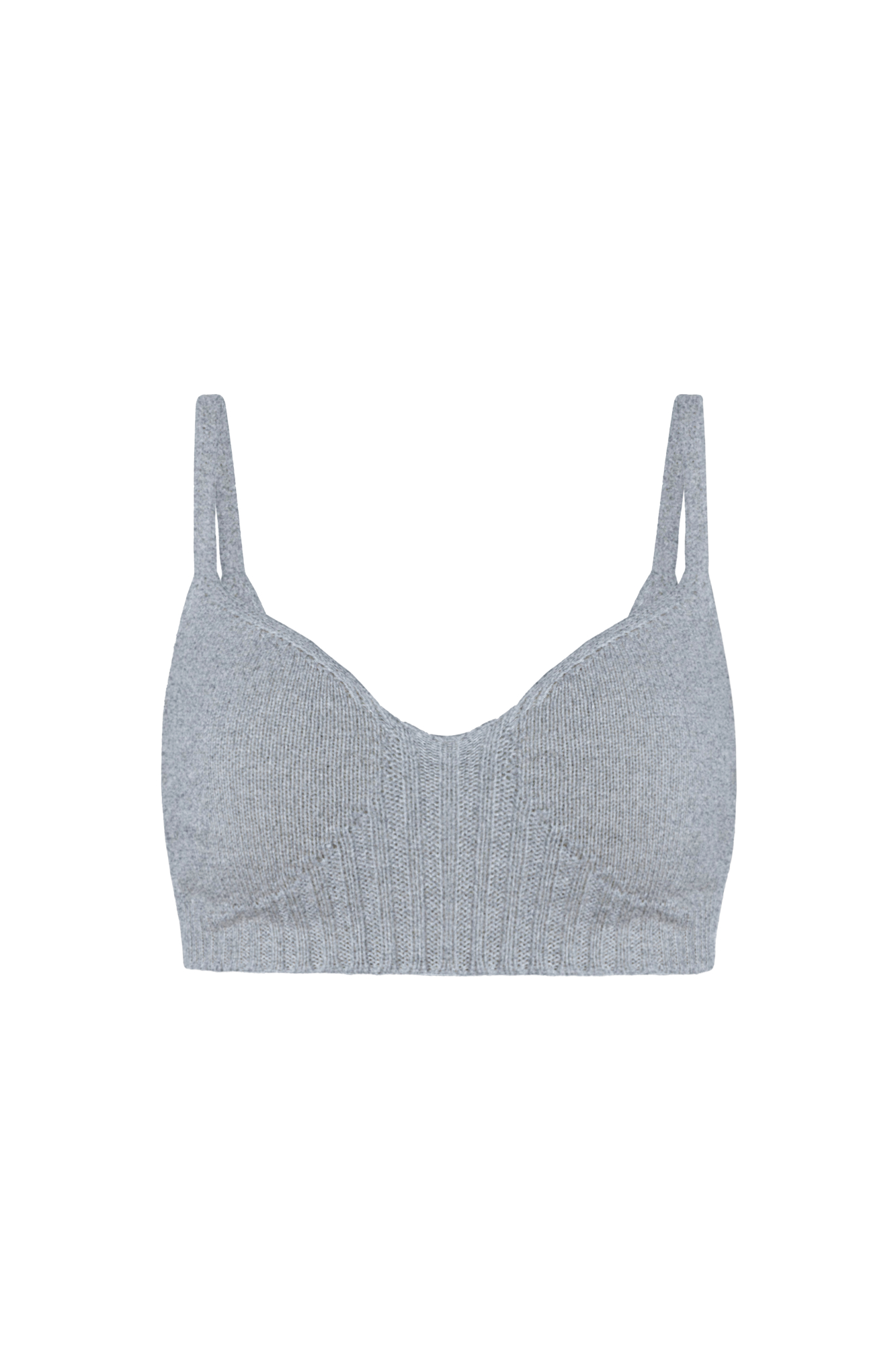 Трикотажный топ из шерсти, с добавлением вискозы и кашемира. Модель на тонких бретелях, с вырезанным лифом.