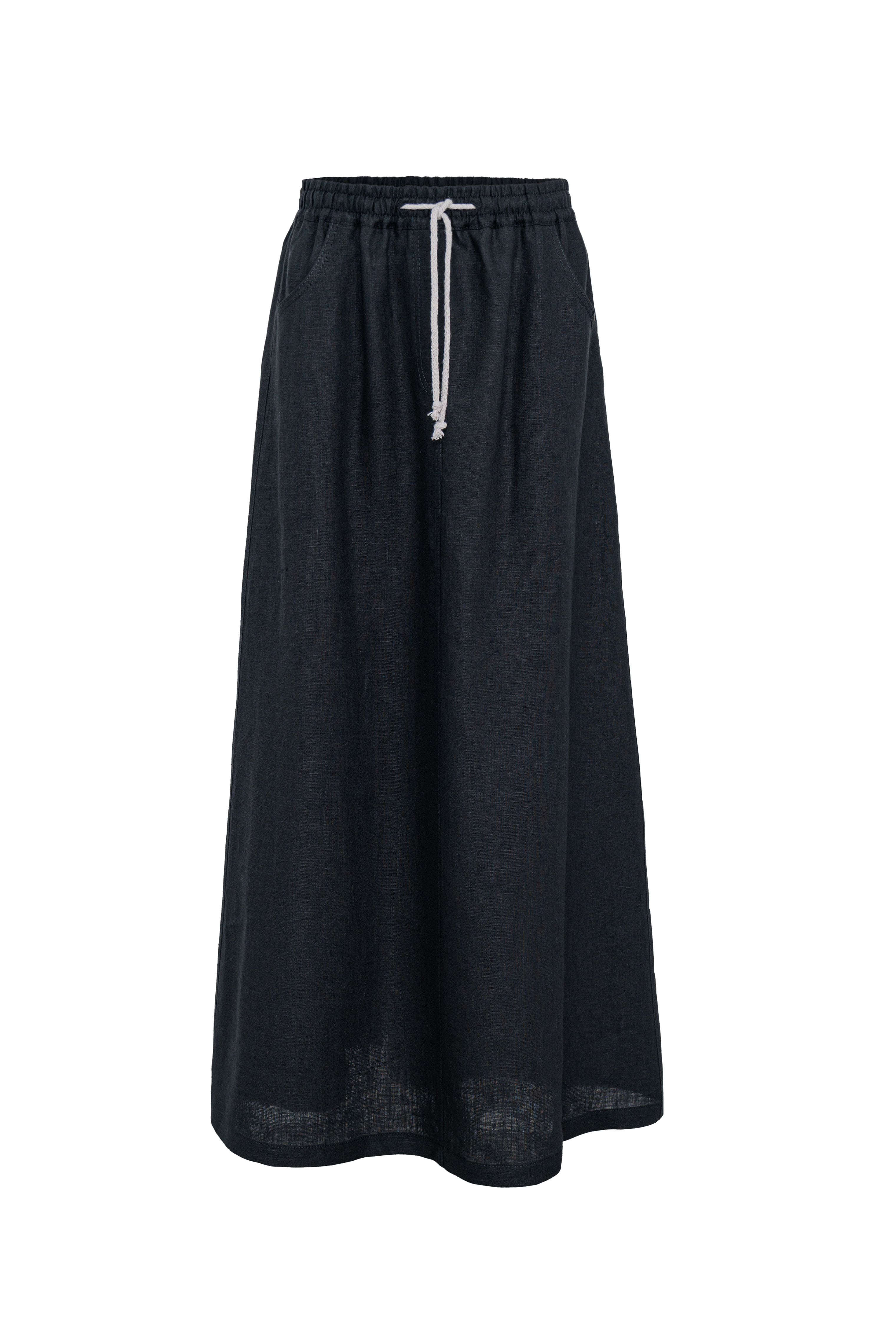 Юбка макси на кулиске из 100% льна