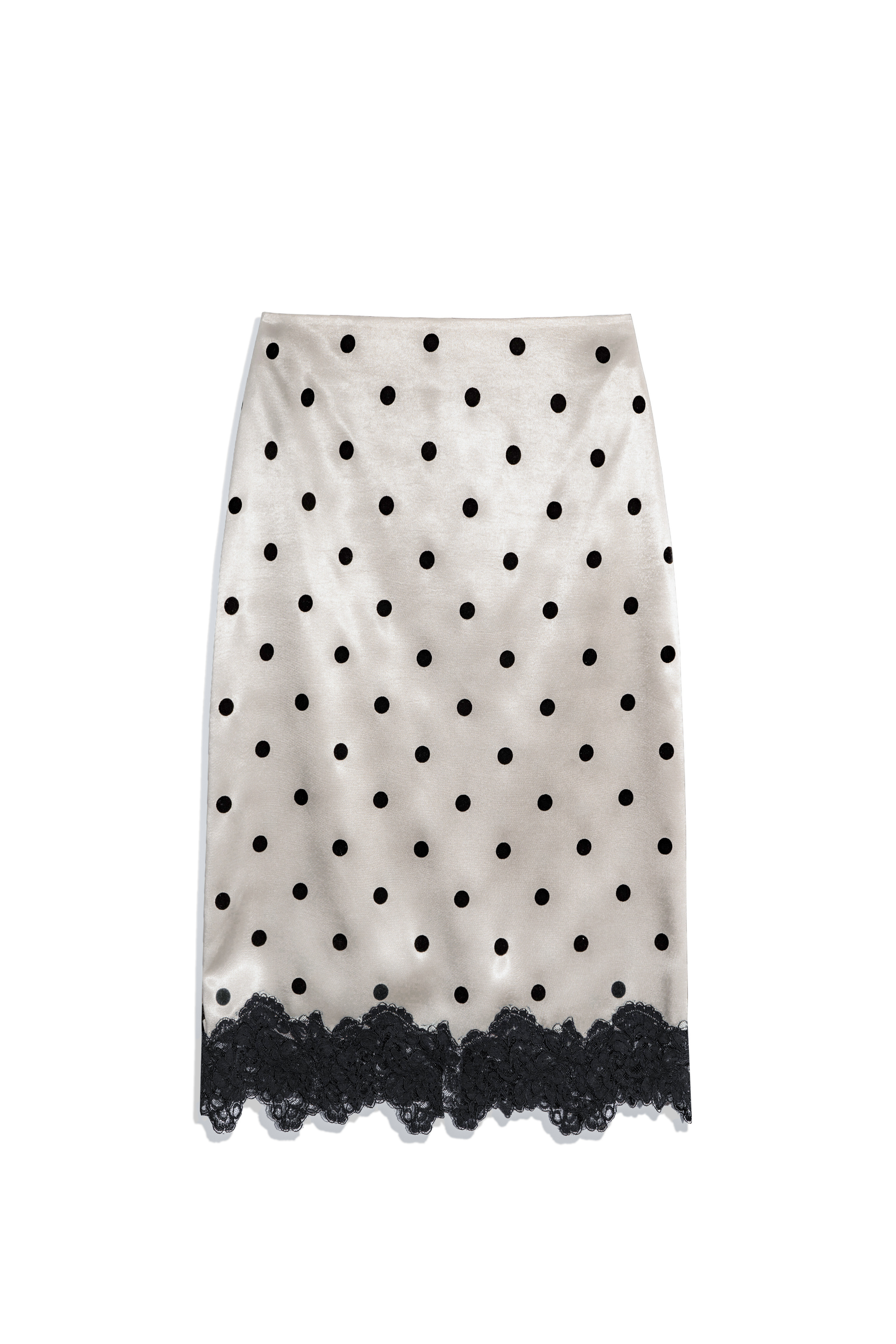 Атласная юбка в горох 