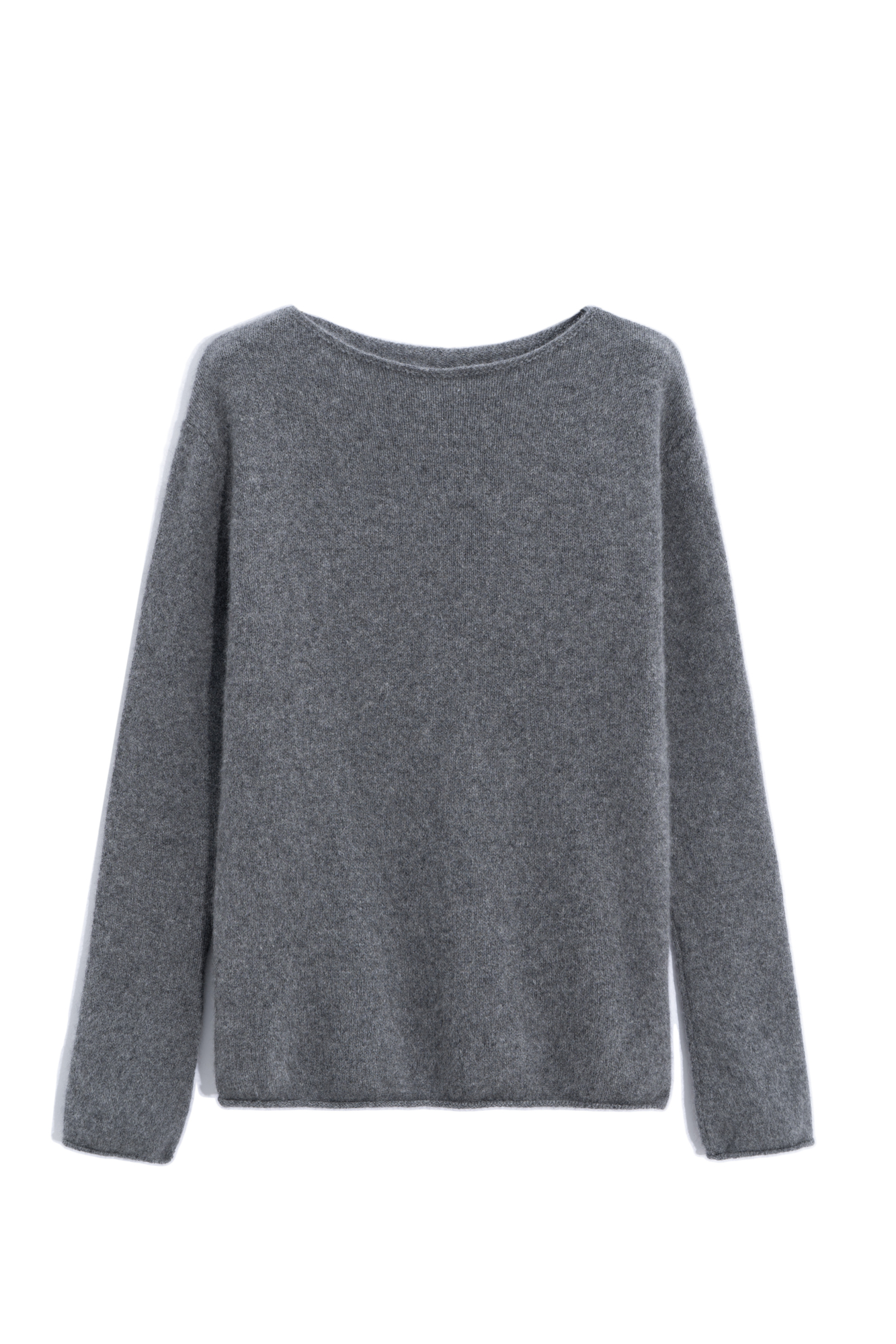 Трикотажный лонгслив из пуха лисы. Модель по фигуре со спущенной линией плеч и вырезом горловины лодочка.&nbsp;&nbsp;