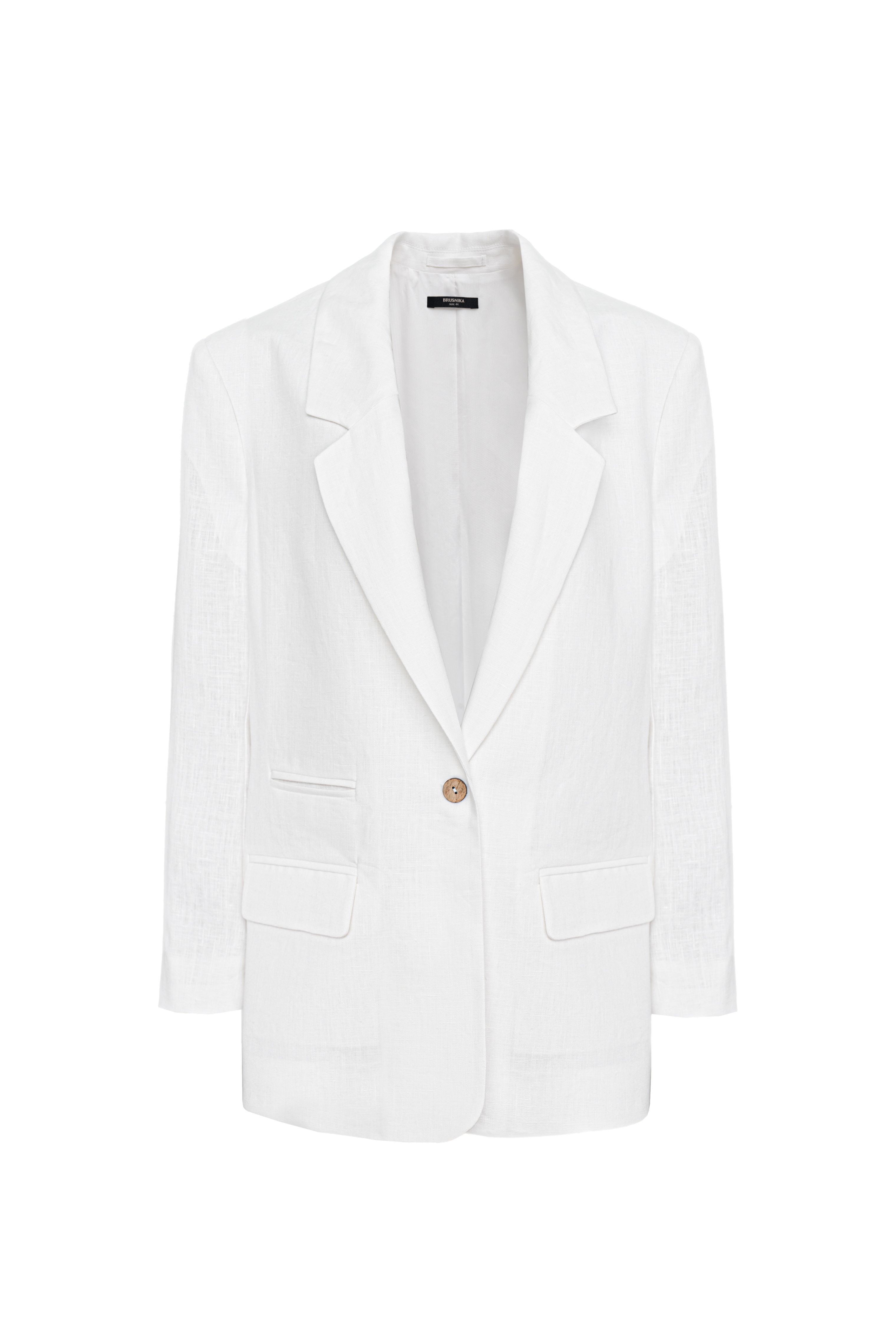 Жакет с разрезами по бокам из 100% льна