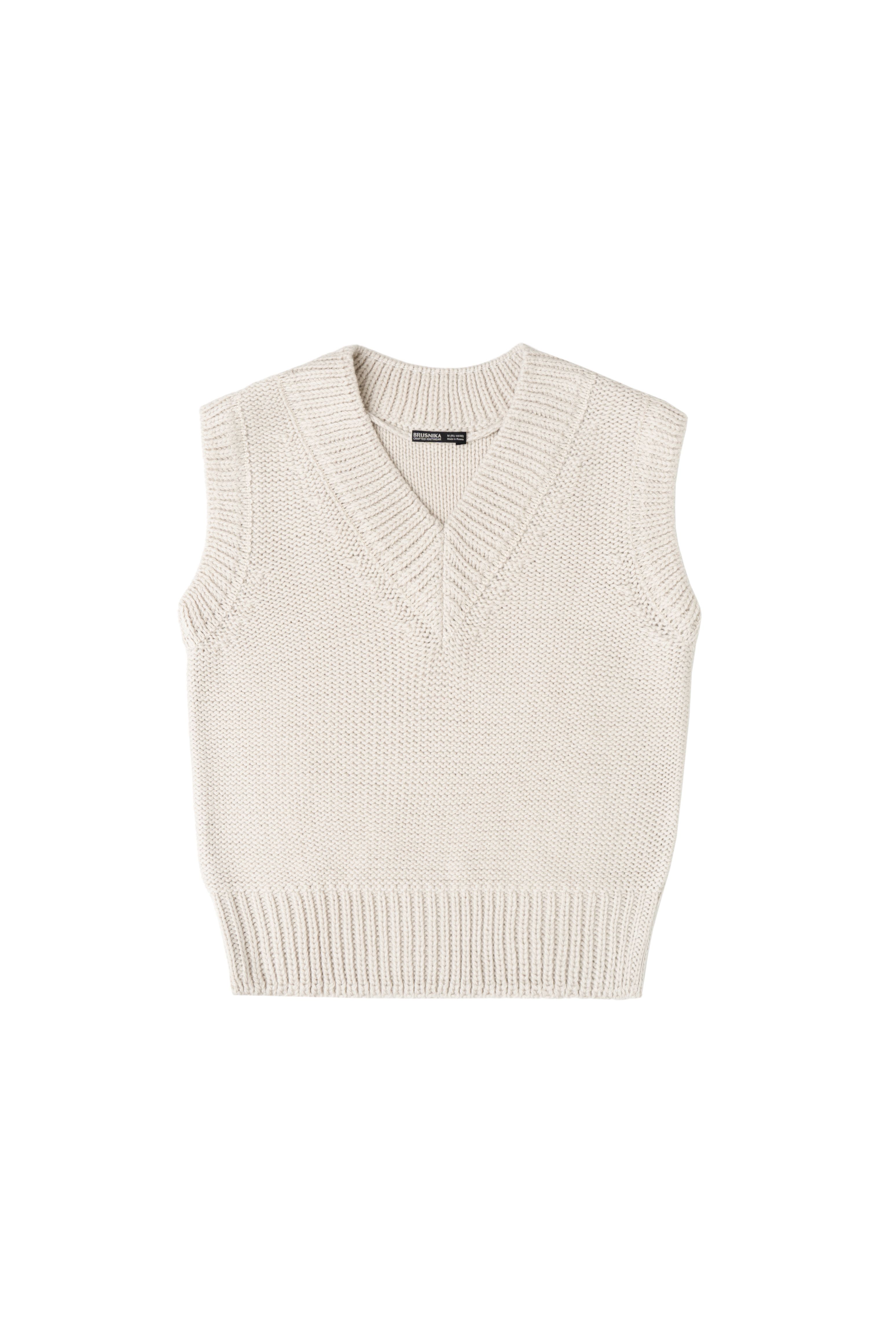 Трикотажный жилет из шерсти с V-образным вырезом