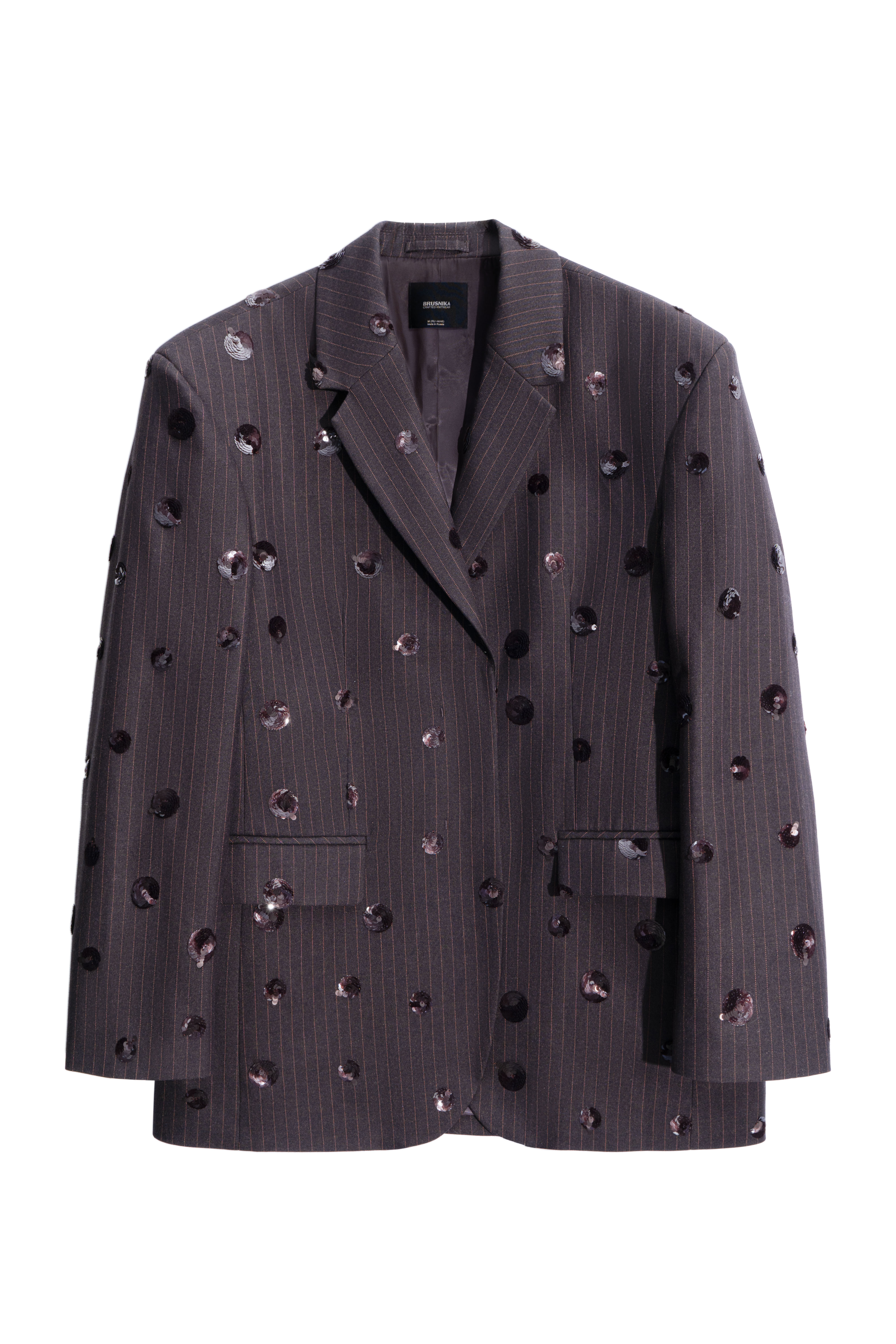 Однобортный жакет с пайетками