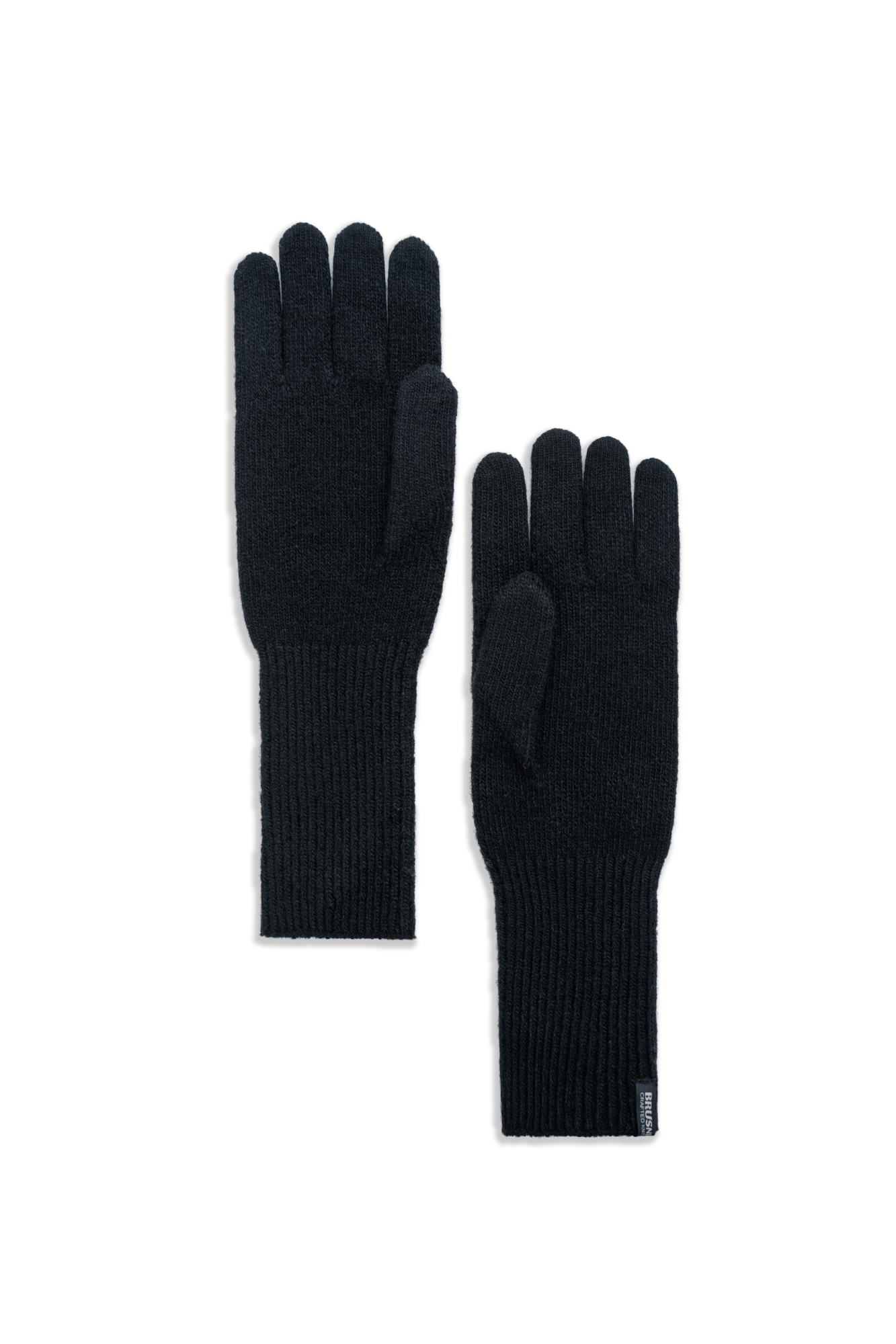 Трикотажные перчатки из кашемира и шерсти. Модель с длинными манжетами и брендированным ярлыком.