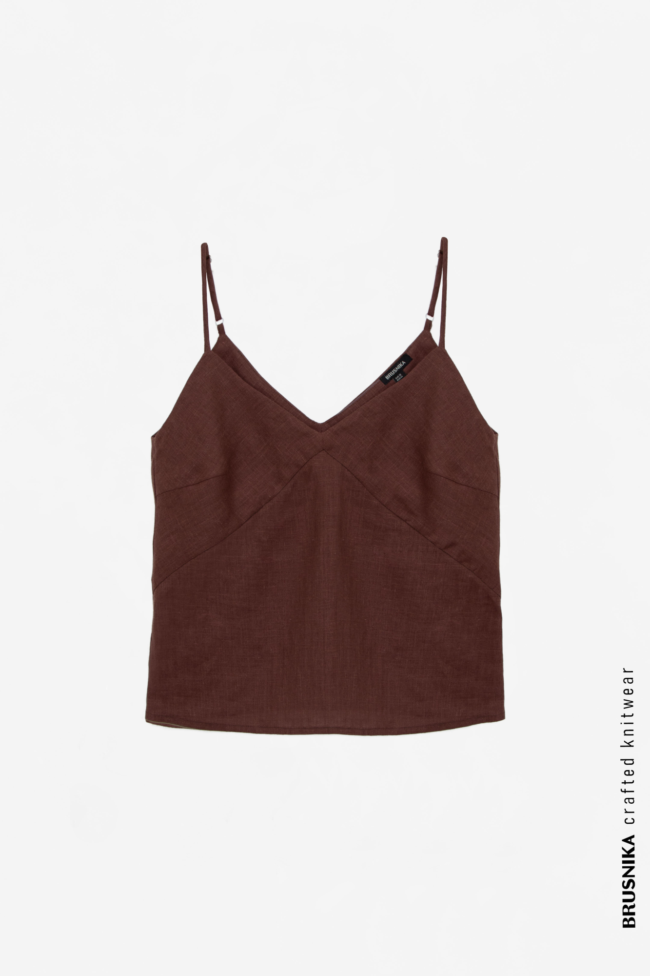 Топ на тонких бретелях из 100% льна.