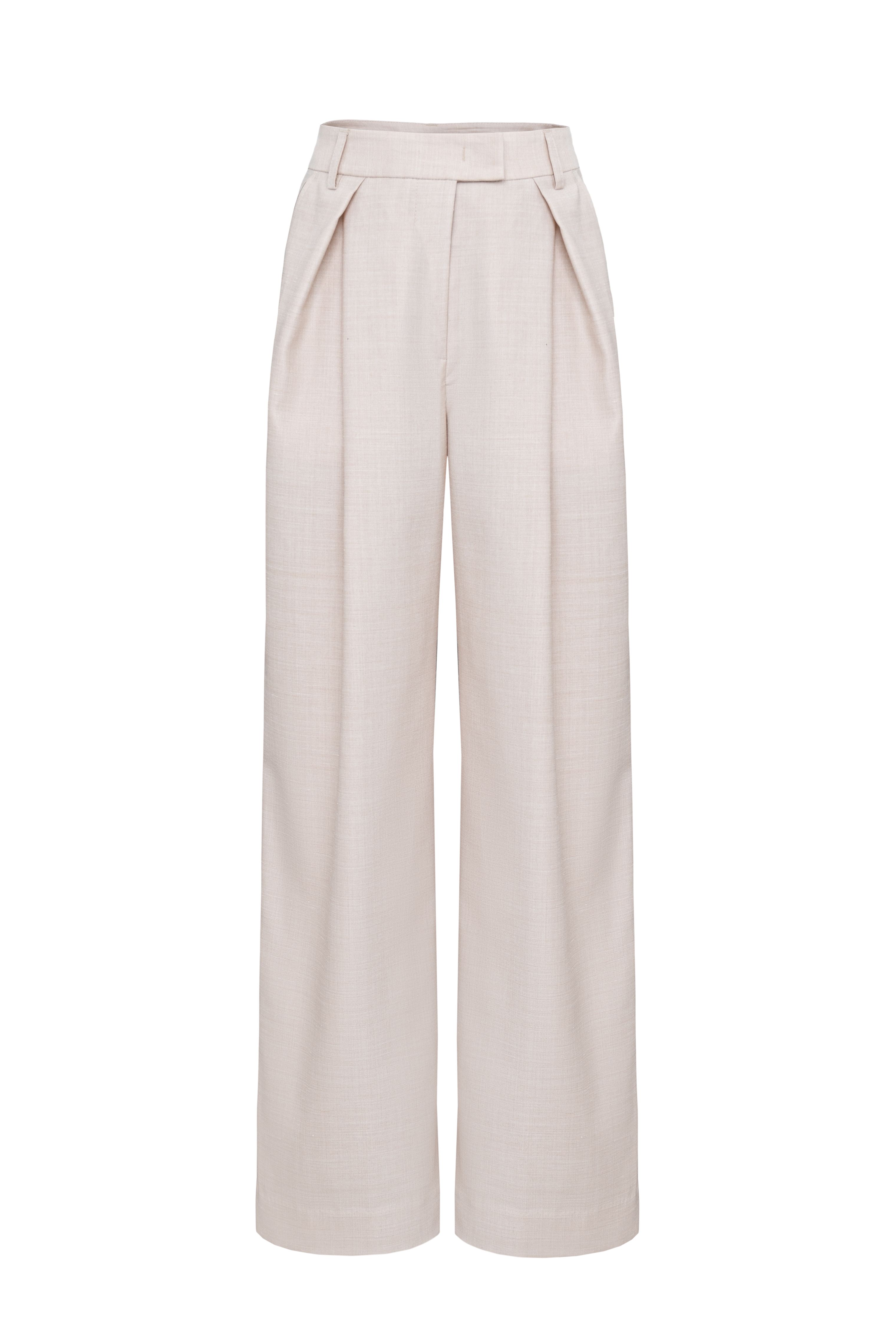 Классические брюки из шерсти с объемными складками