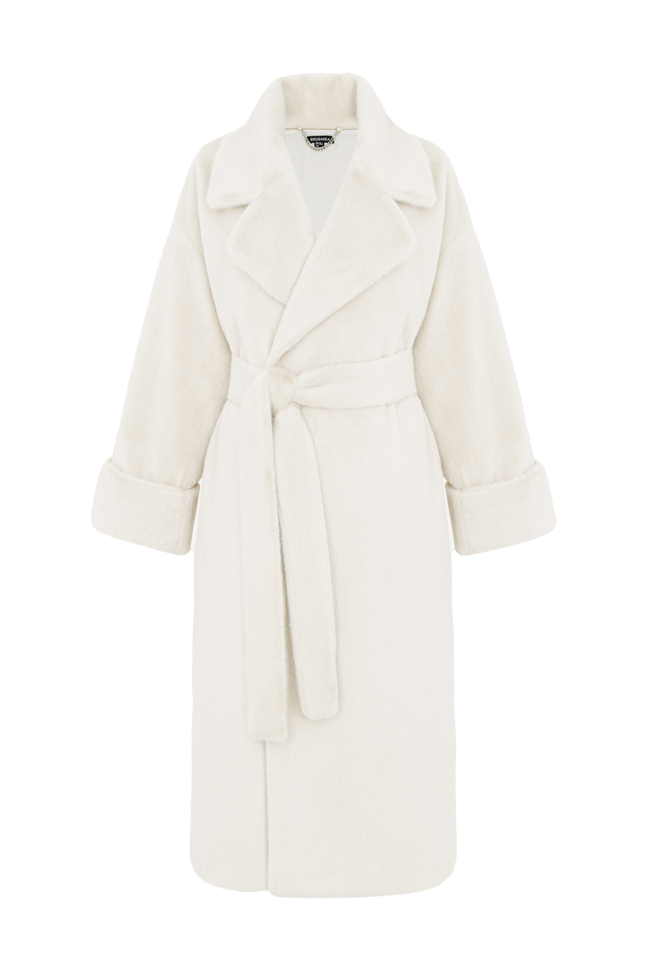 Шуба из экомеха на запах. Удобный вариант для повседневного городского стиля. Классический крой, английский воротник и длинный пояс. Легко впишется в базовый гардероб.