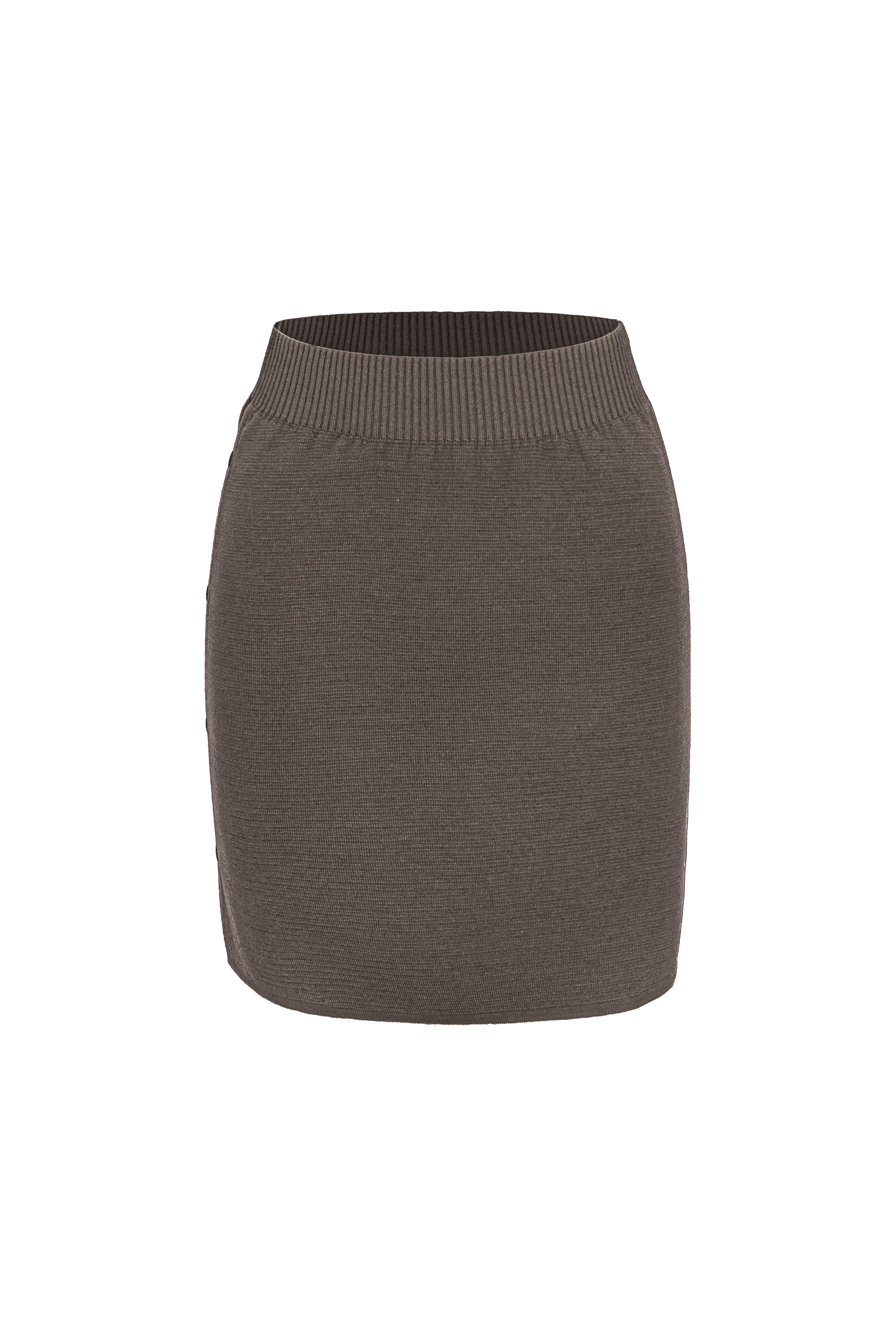 Трикотажная юбка мини с застежкой сбоку