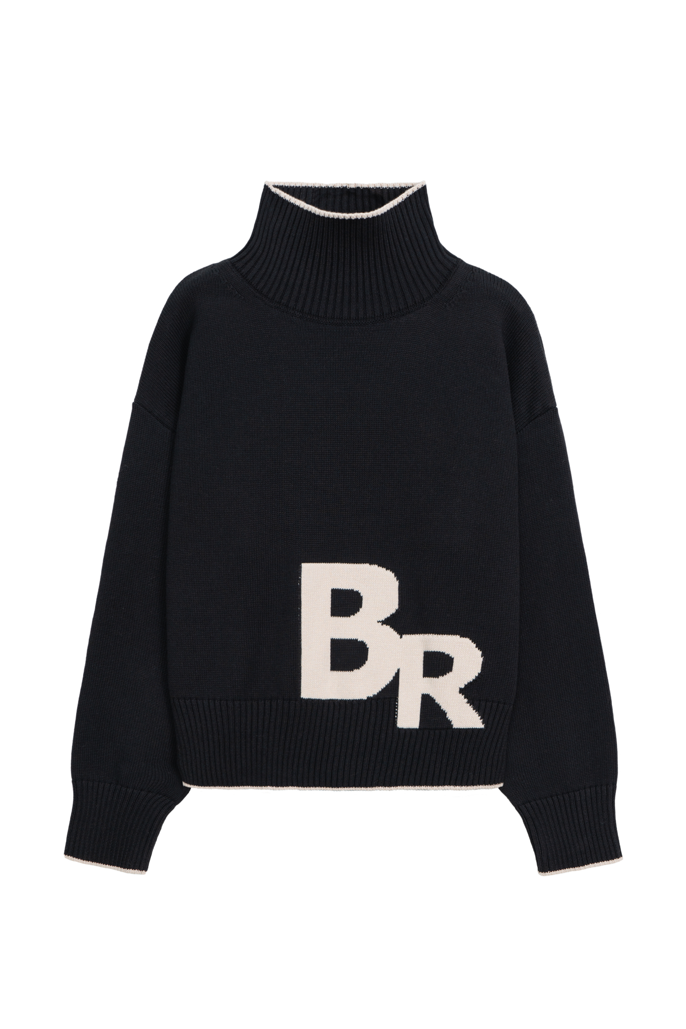 Джемпер из 100% натурального хлопка. Модель свободного силуэта со спущенным плечом и жаккардовым узором. Края изделия в рубчик.