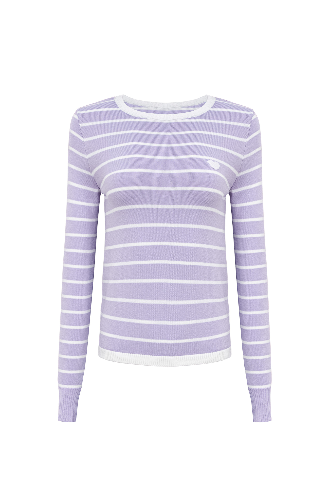 Джемпер в полоску с длинным рукавом и сердцем на груди из вискозы.