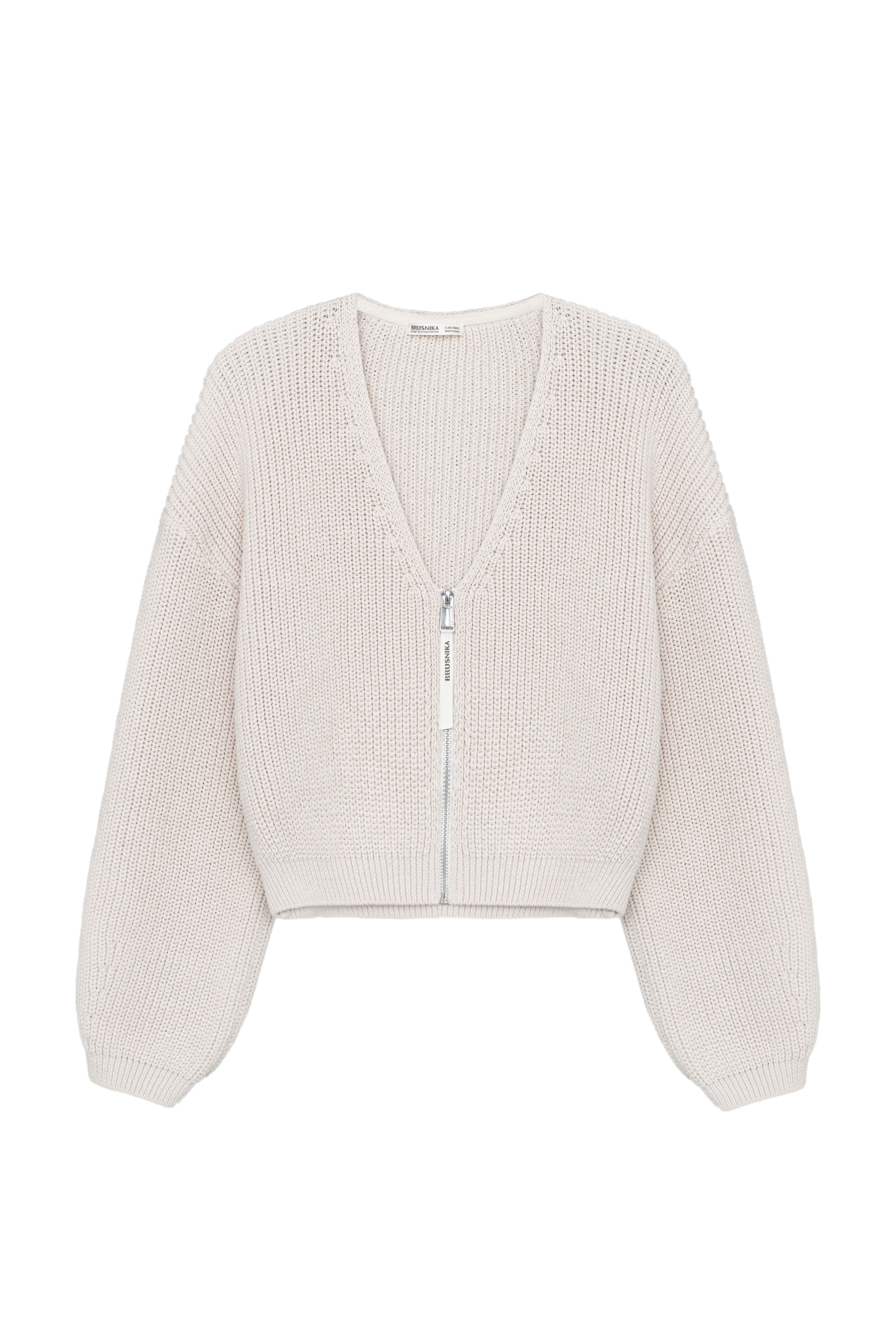 Кардиган из 100% хлопка на молнии