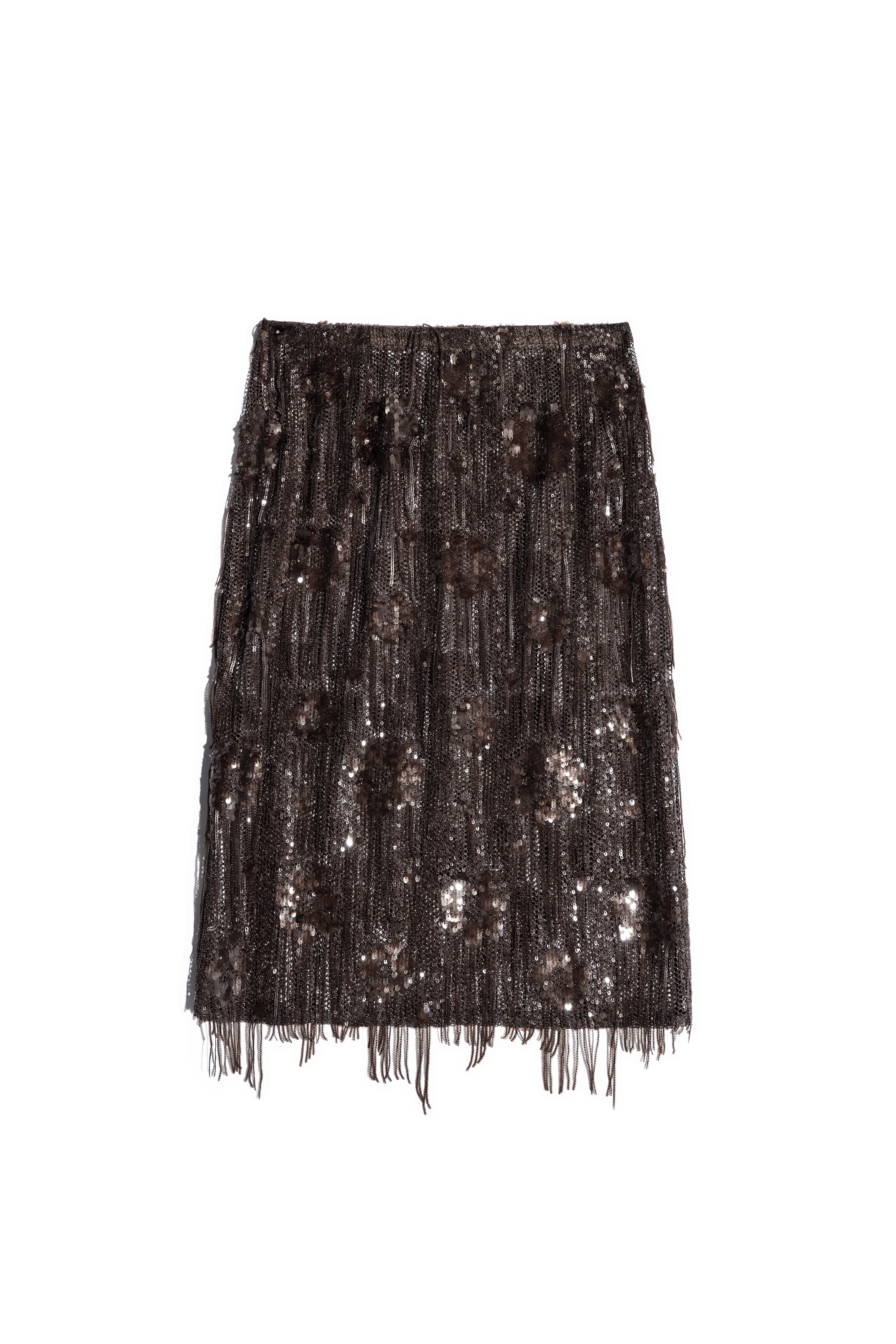 Юбка миди, декорированная пайетками