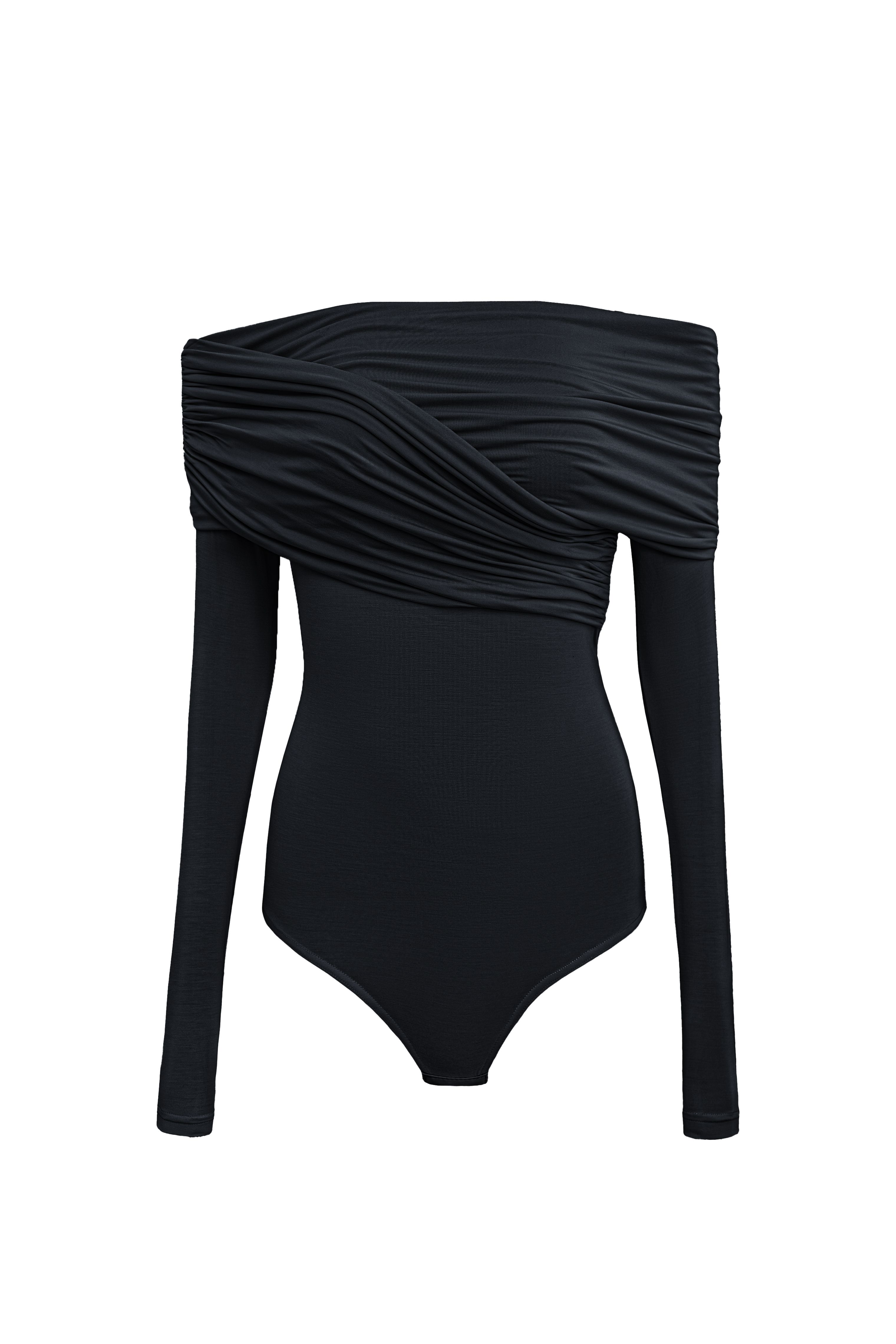 Боди с драпировкой на груди