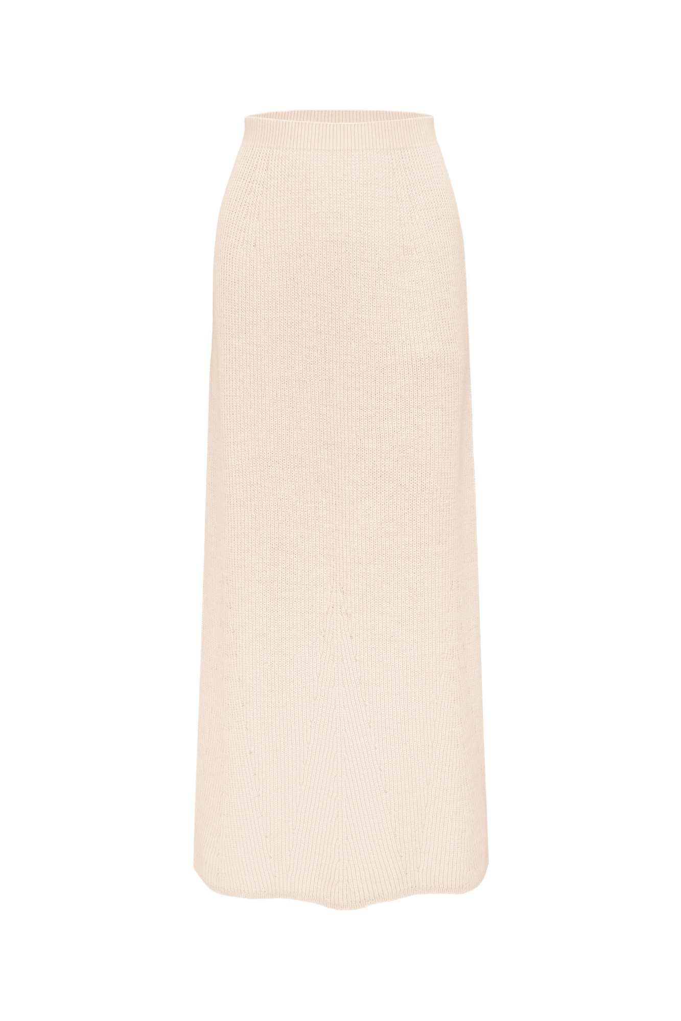 Трикотажная юбка длины макси из хлопка с добавлением вискозы. Модель свободного силуэта с эластичным поясом в рубчик. Дополнить образ можно жилетом в таком же стиле.