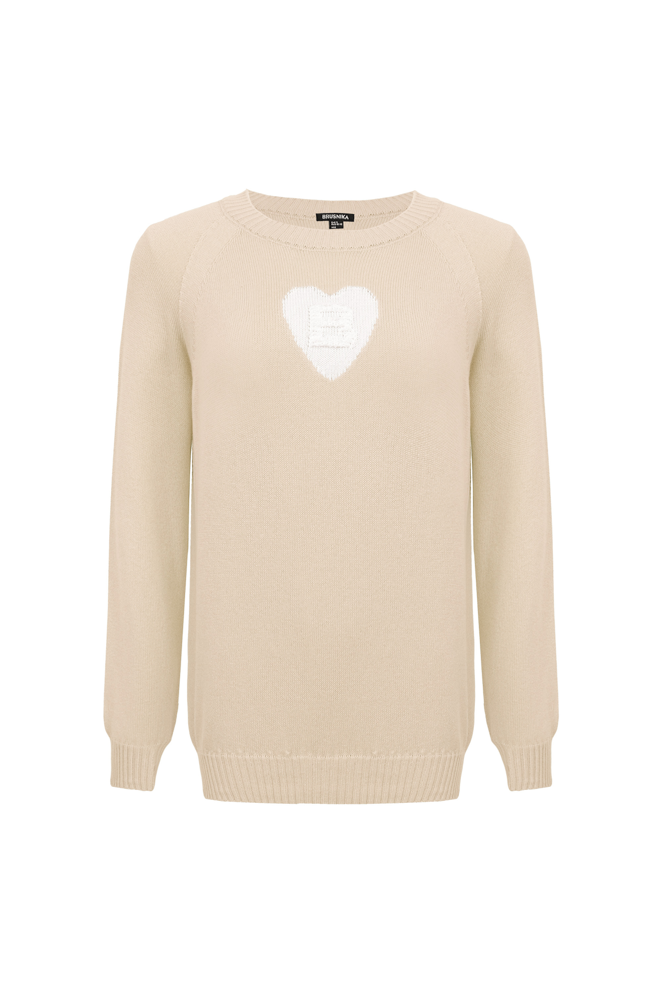 Джемпер из 100% хлопка фактурной вязки с сердцем и буквой "B".