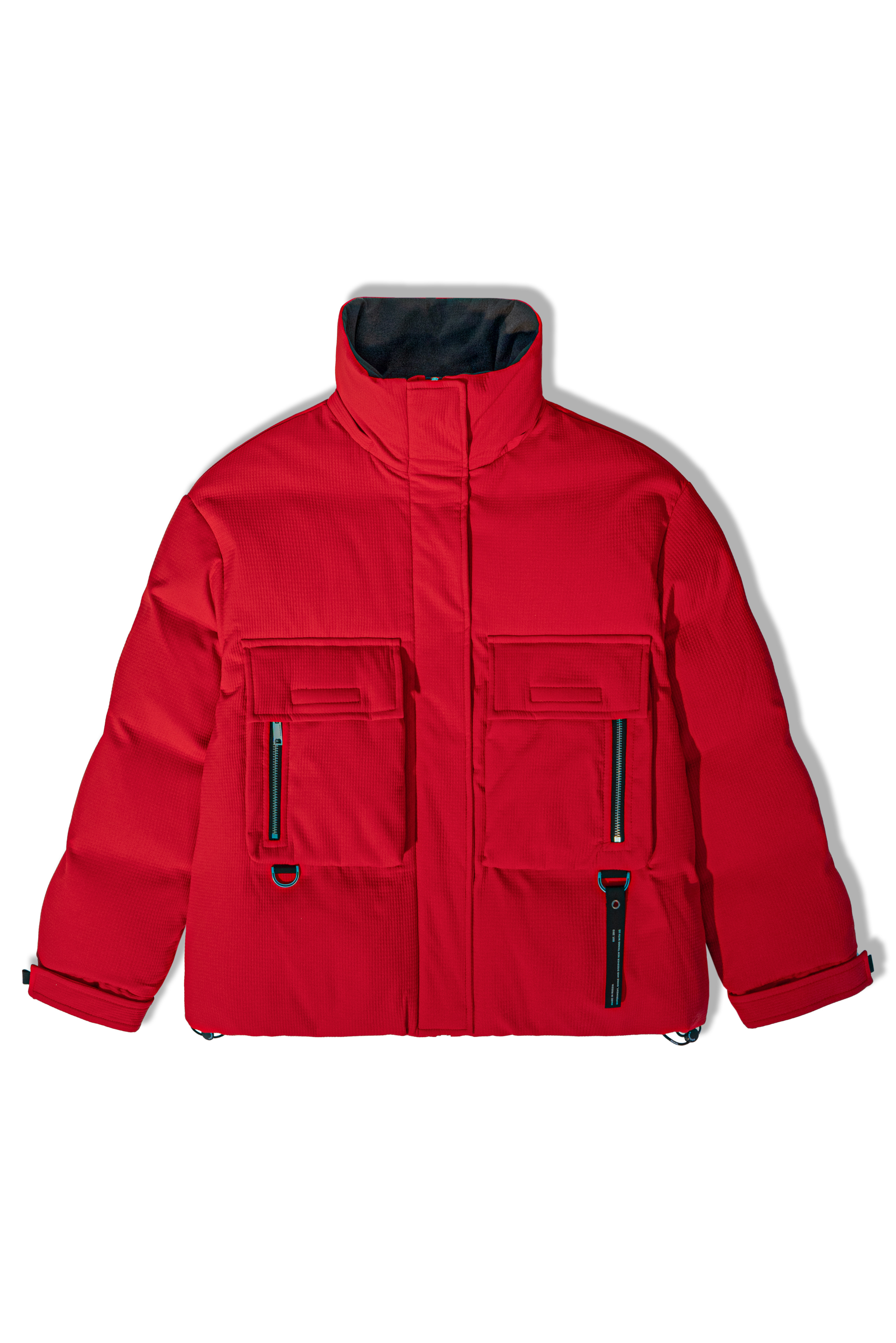 Пуховик с воротником-стойкой и капюшоном