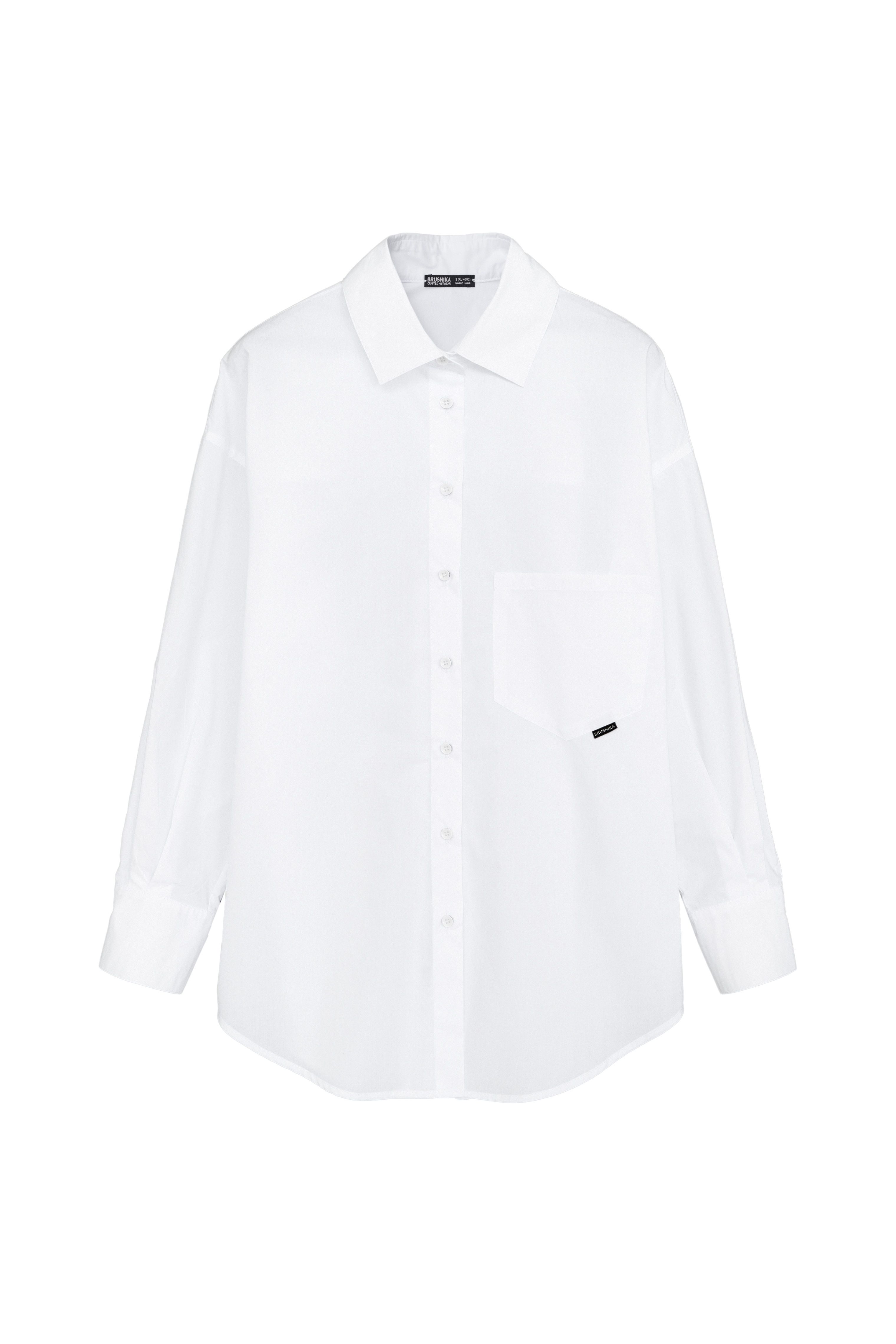 Рубашка свободного кроя с накладным карманом