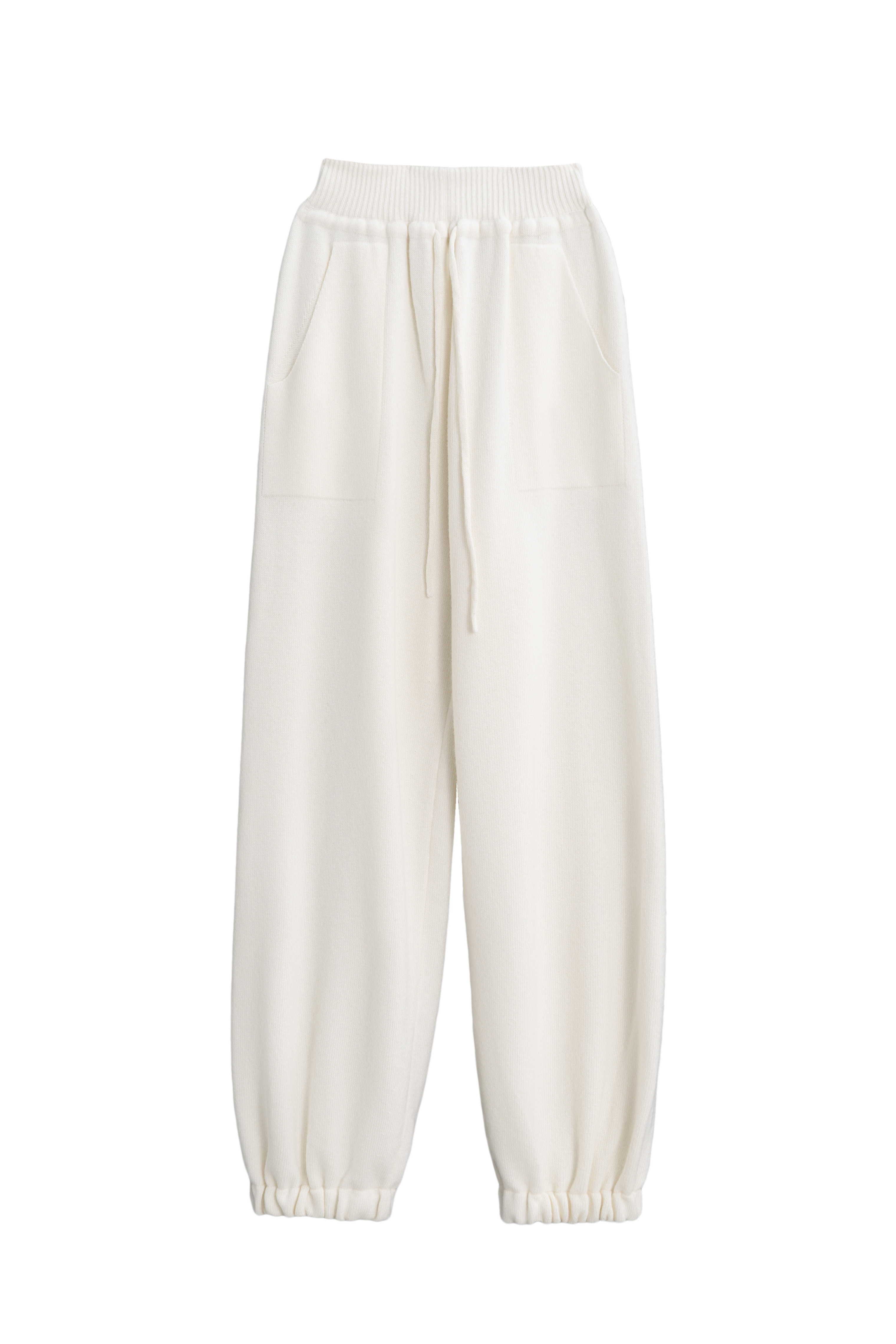 Трикотажные брюки-бананы из кашемира и шерсти 