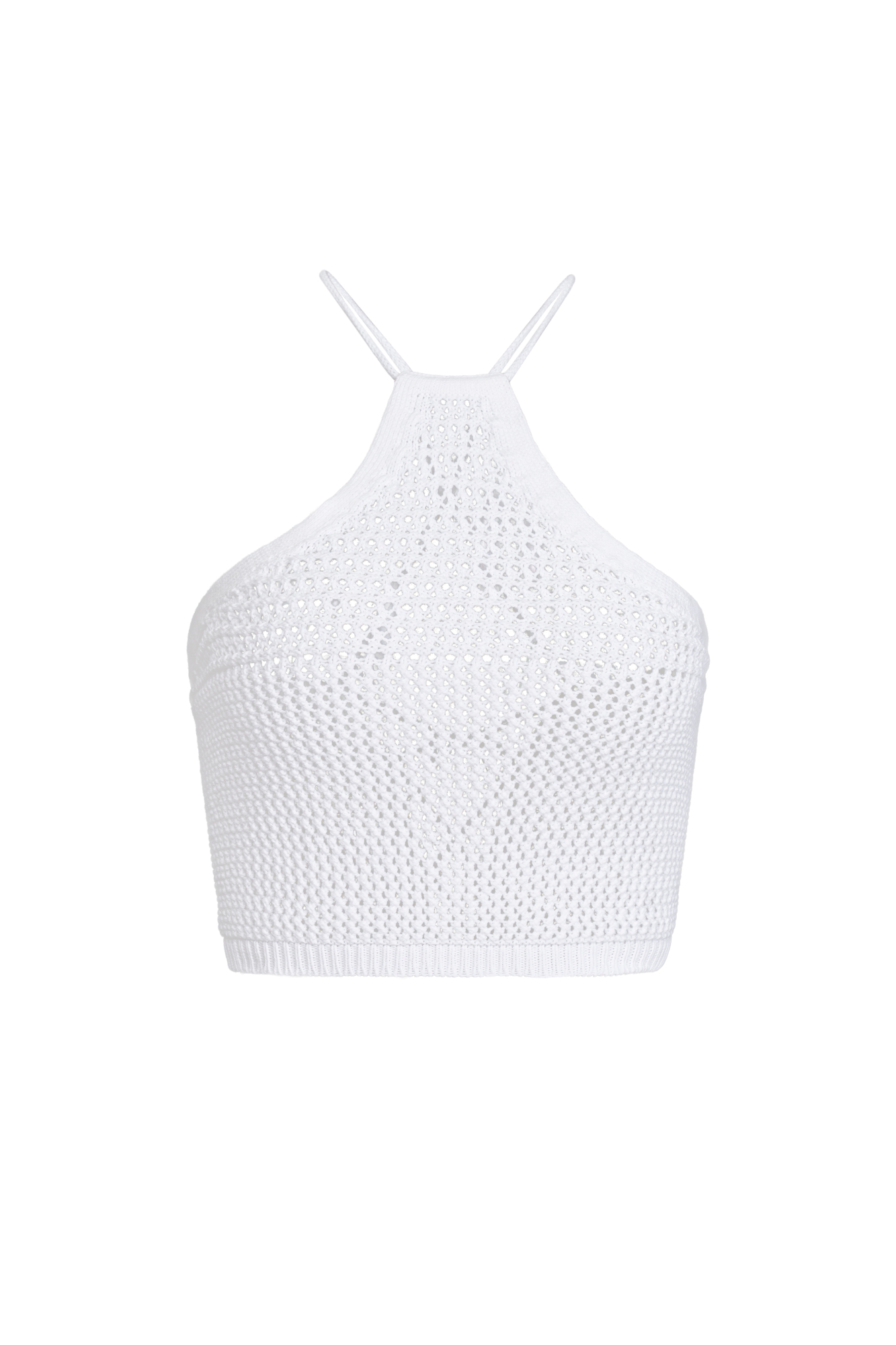 Трикотажный топ из 100% хлопка без рукавов, на тонких бретелях со шнуровкой на спине.