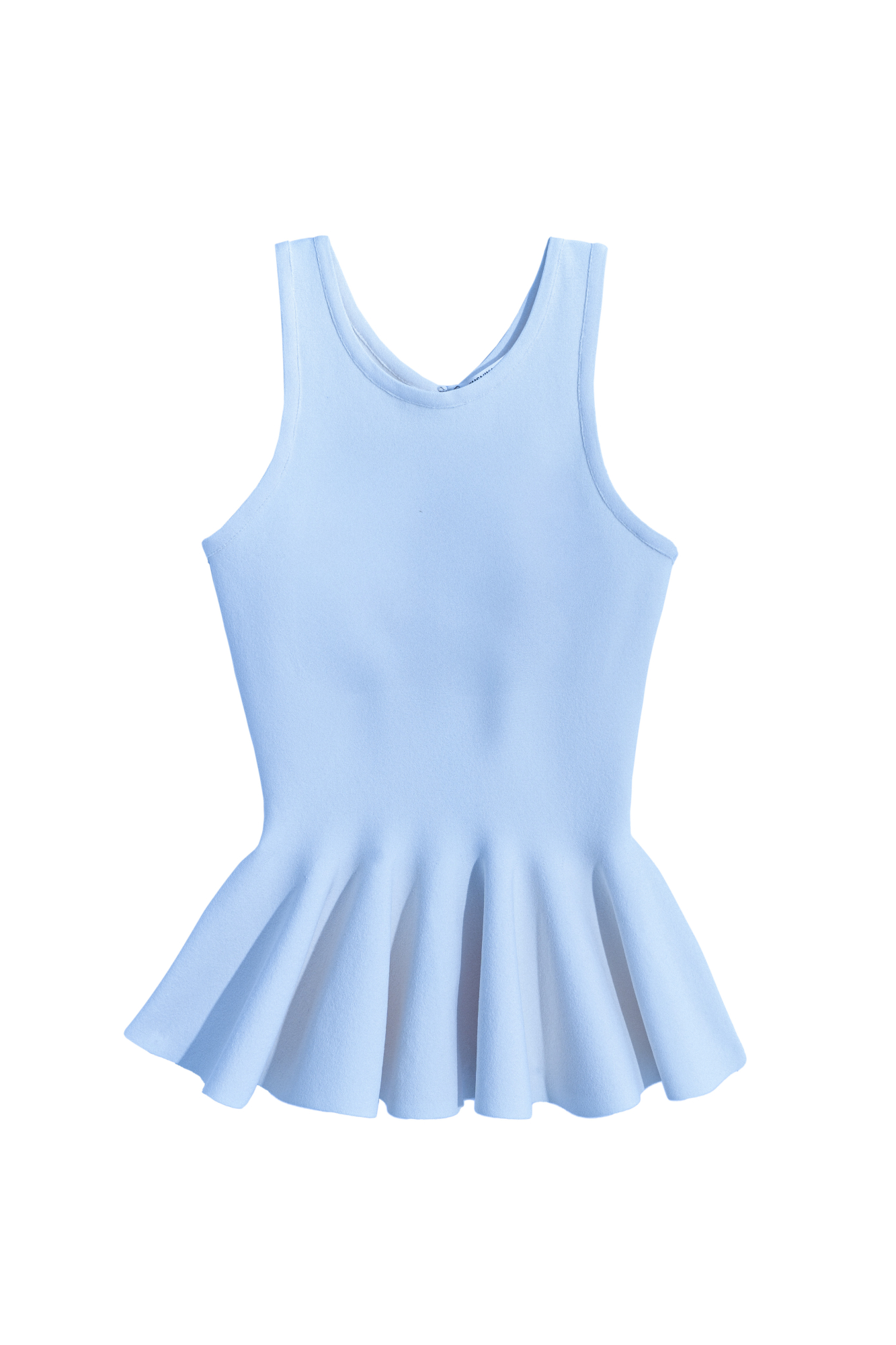 Трикотажный корсет из матовой вискозы. Модель на широких бретельках с баской. Застежка на молнию сзади. Изделие без подкладки.