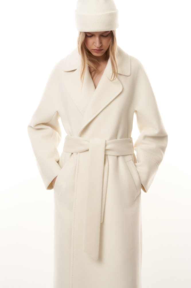 Длинное шерстяное пальто на запах купить в интернет-магазине BRUSNIKA ...