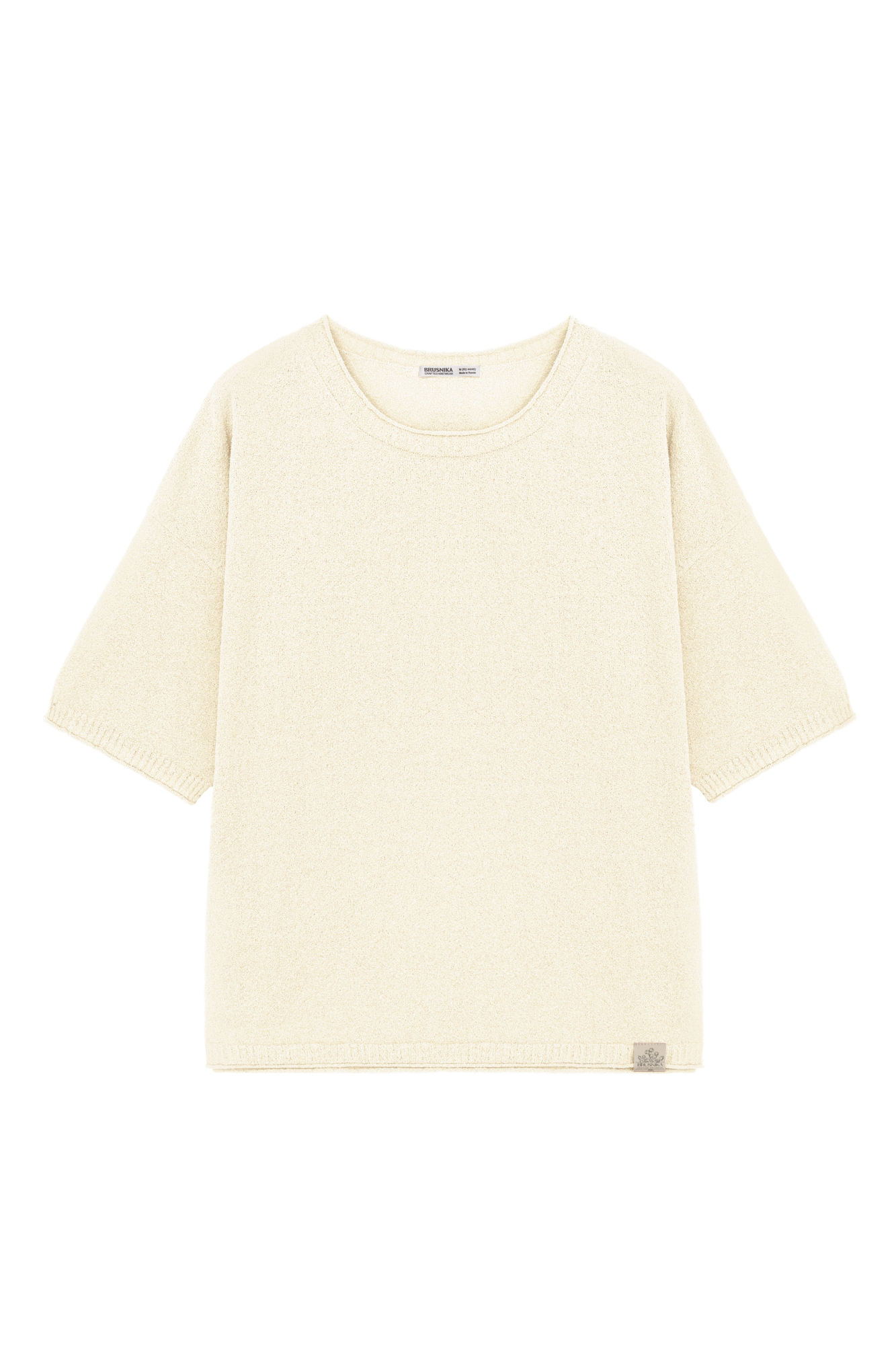 Трикотажная oversize футболка из мягкого хлопка с махровой текстурой. Модель свободного силуэта со спущенной линией плеча, круглым вырезом горловины и брендированным ярлыком. Края изделия выполнены в рубчик.