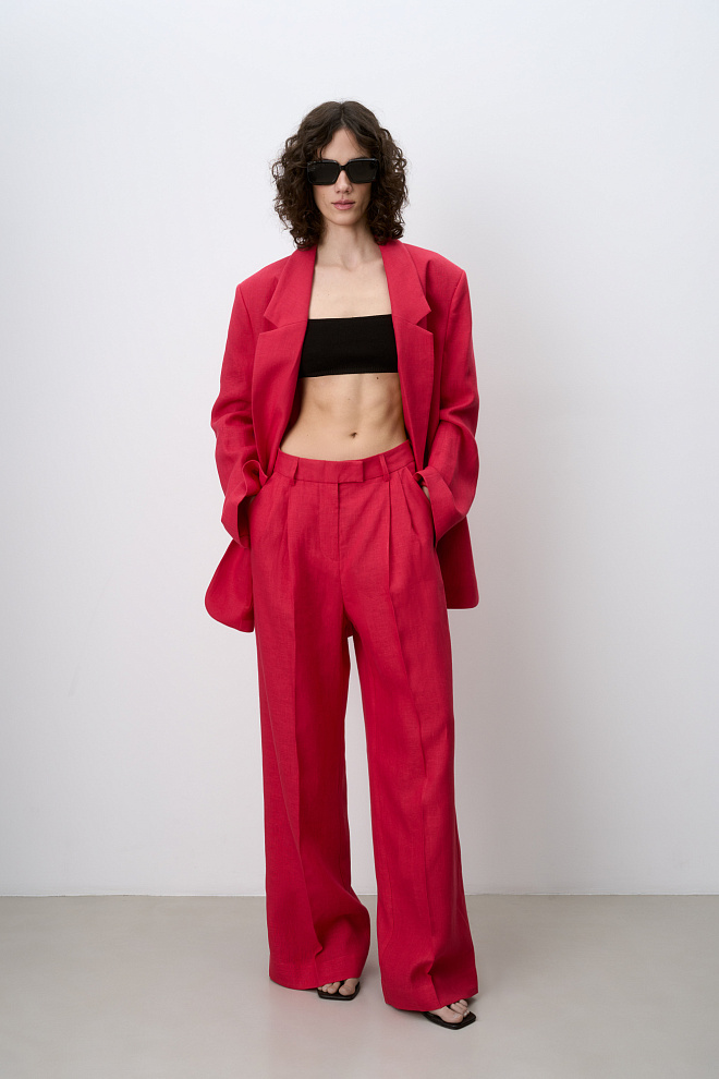 Брюки палаццо из 100% льна