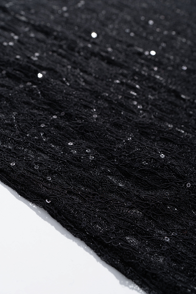 Кружевное платье макси с пайетками