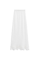 Юбка макси из шерсти мериноса с кружевом, S