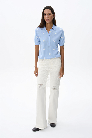 Поло с анималистичным принтом