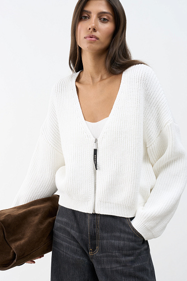Кардиган из 100% хлопка на молнии