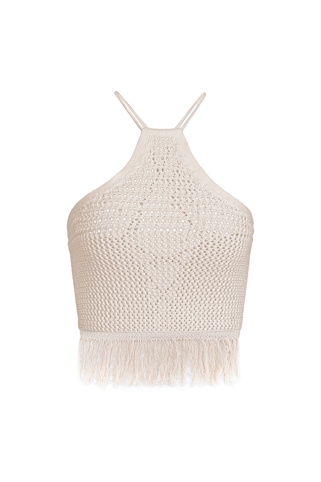 Хлопковый топ с бахромой