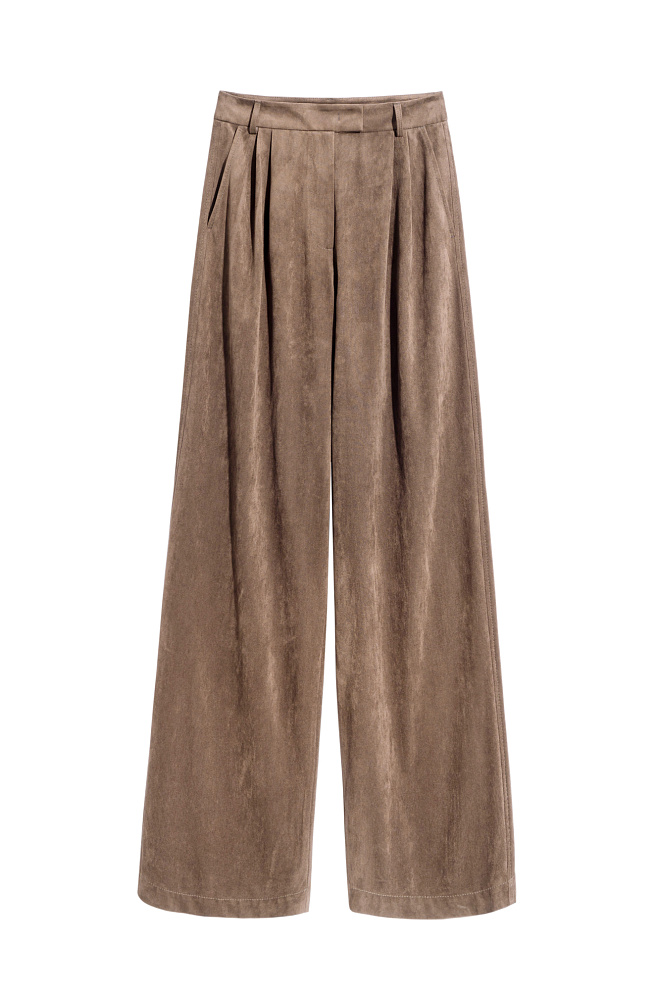 Брюки с отделкой под замшу