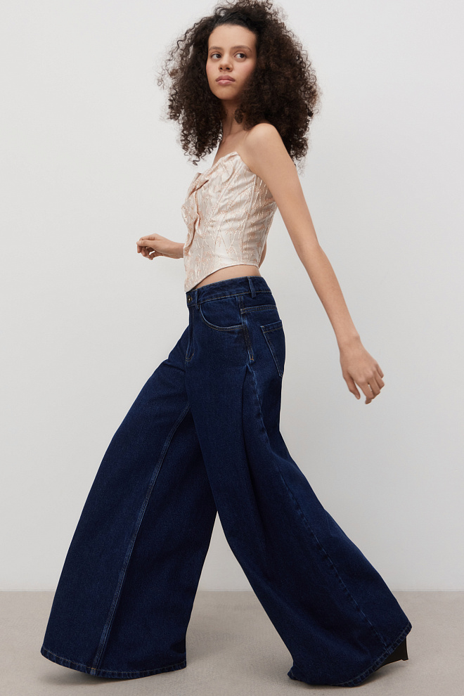 Расклешенные джинсы из 100% хлопка