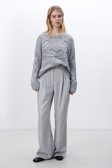 Трикотажный джемпер из шерсти альпака с люрексом