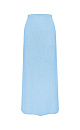 Трикотажная юбка длины макси из хлопка с добавлением вискозы. Модель свободного силуэта с эластичным поясом в рубчик. Дополнить образ можно жилетом в таком же стиле.