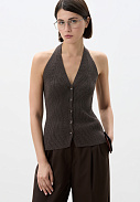 Трикотажный жилет с вырезом халтер