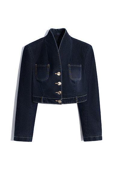 Джинсовый жакет с эффектом бархата