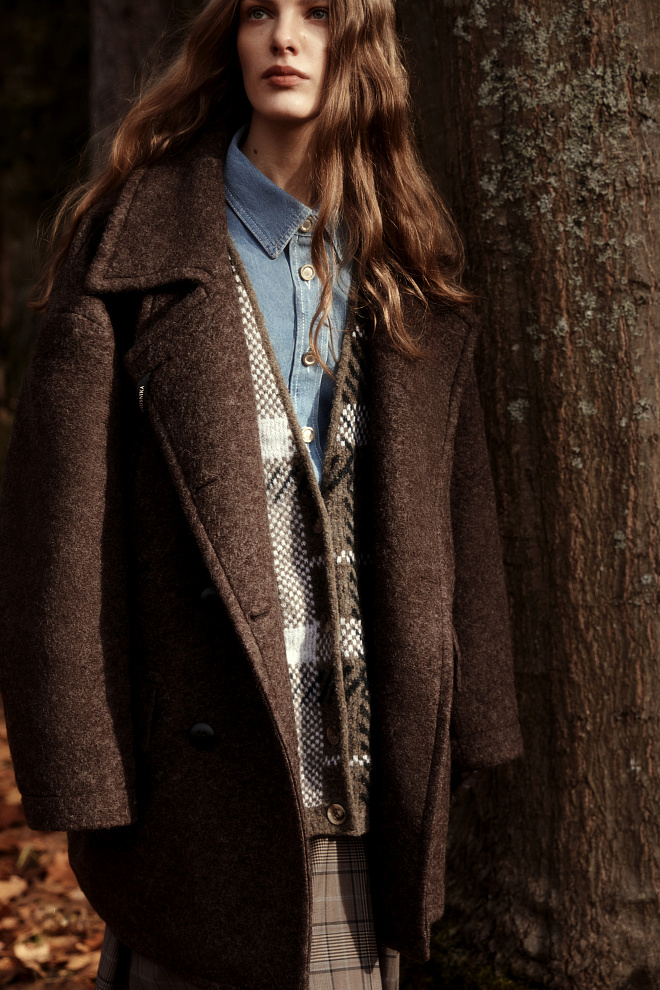 Трикотажный кардиган со сложной клеткой 