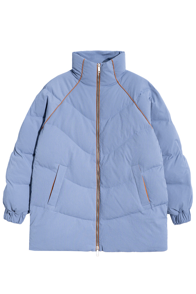Стеганый пуховик из текстурного нейлона