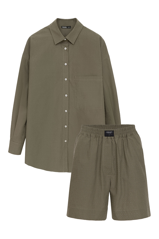 Костюм из 100% хлопка из рубашки и шорт
