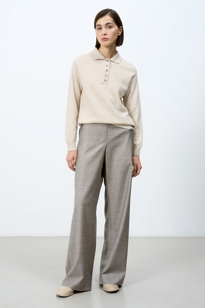 Джемпер из кашемира и шерсти с воротником поло