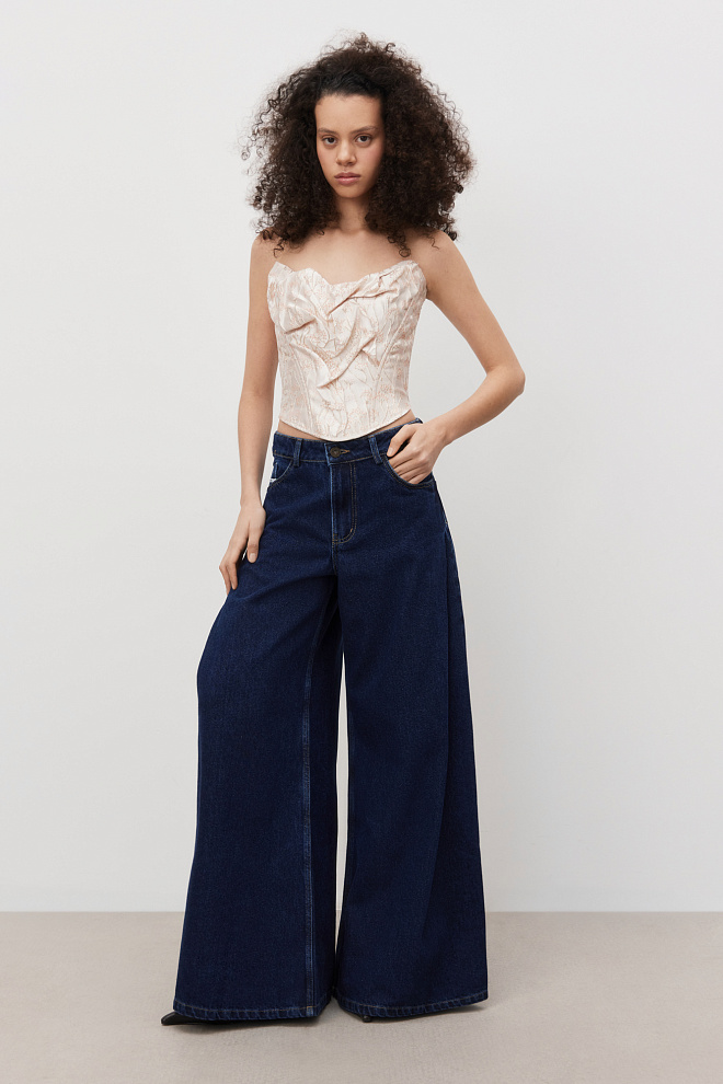 Расклешенные джинсы из 100% хлопка