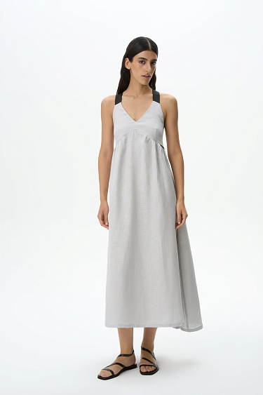 Сарафан из 100% льна на широких бретелях