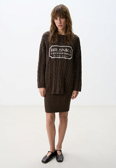 Трикотажная юбка с косами 