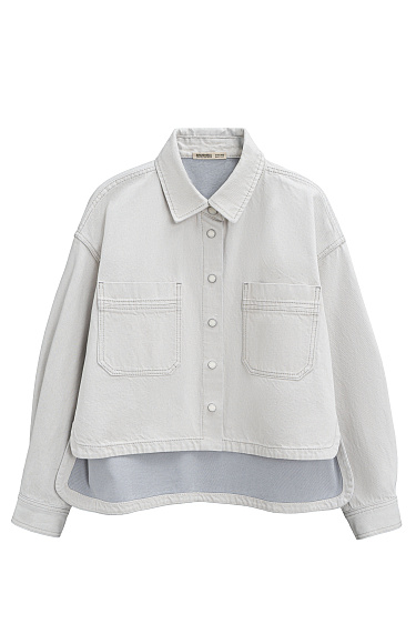 Джинсовая рубашка с удлиненной спинкой