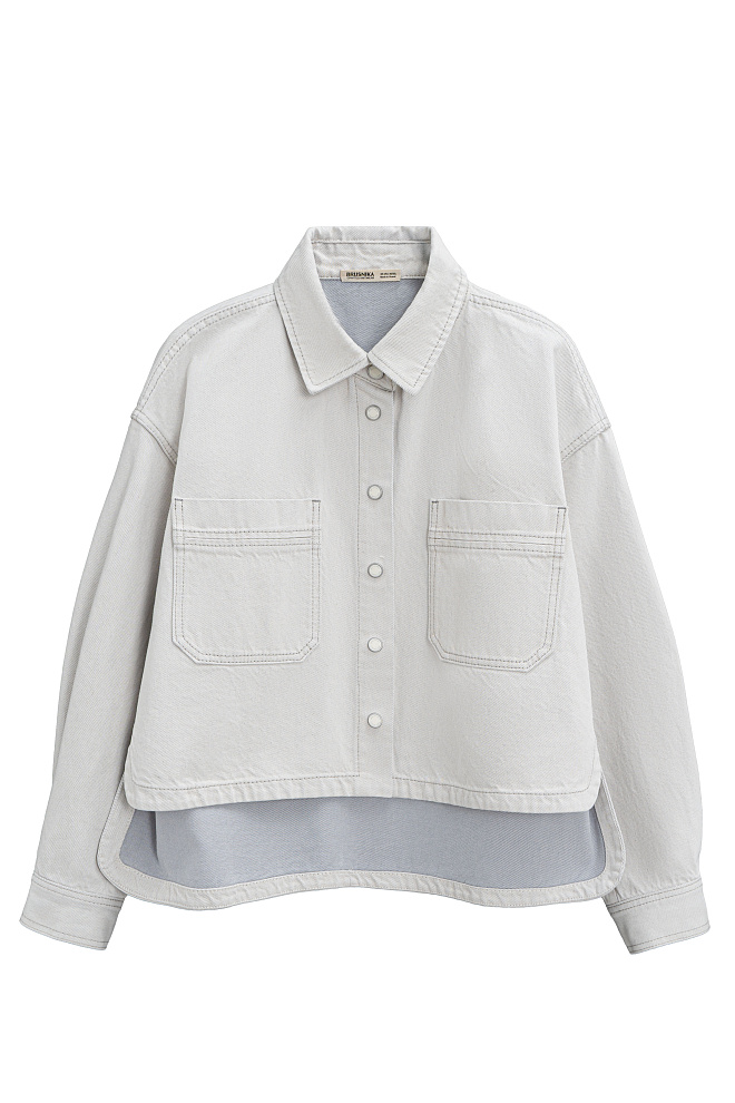 Джинсовая рубашка с удлиненной спинкой