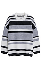 Трикотажный джемпер из шерсти в полоску. Модель свободного силуэта, со спущенной линией плеч, длинными рукавами и круглым вырезом горловины. Изделие декорировано пришивным логотипом бренда.&nbsp;&nbsp;