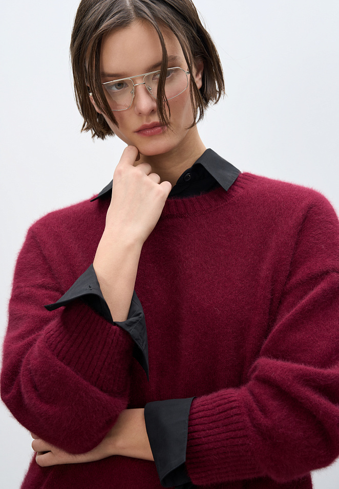 Свободный джемпер из пуха лисы