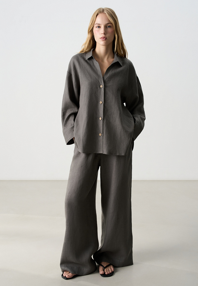 Свободная рубашка из 100% льна